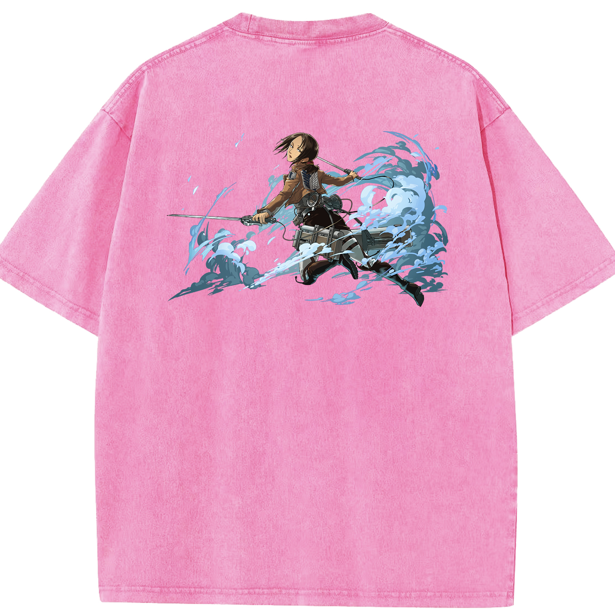 （画像用） 進撃の巨人 Attack on Titan 綿100% ヴィンテージ風 半袖Tシャツ（背面プリント）